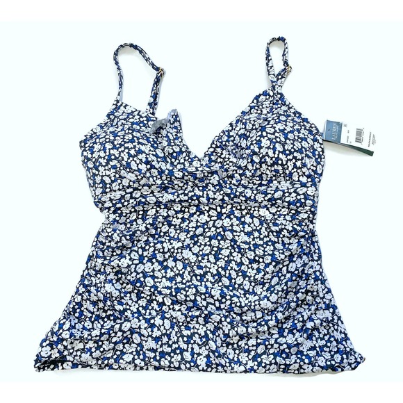 LAST ONE--Lauren Ralph Lauren Ditsy Floral Tankini Top - Picture 2 of 8